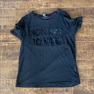 A black mesh shirt cover